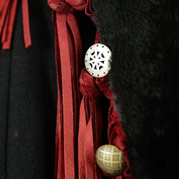 Vintage SFR Santa Fe Recreations Denver wool and silk Fringe Sherpa Coat size M - Picture 5 of 9